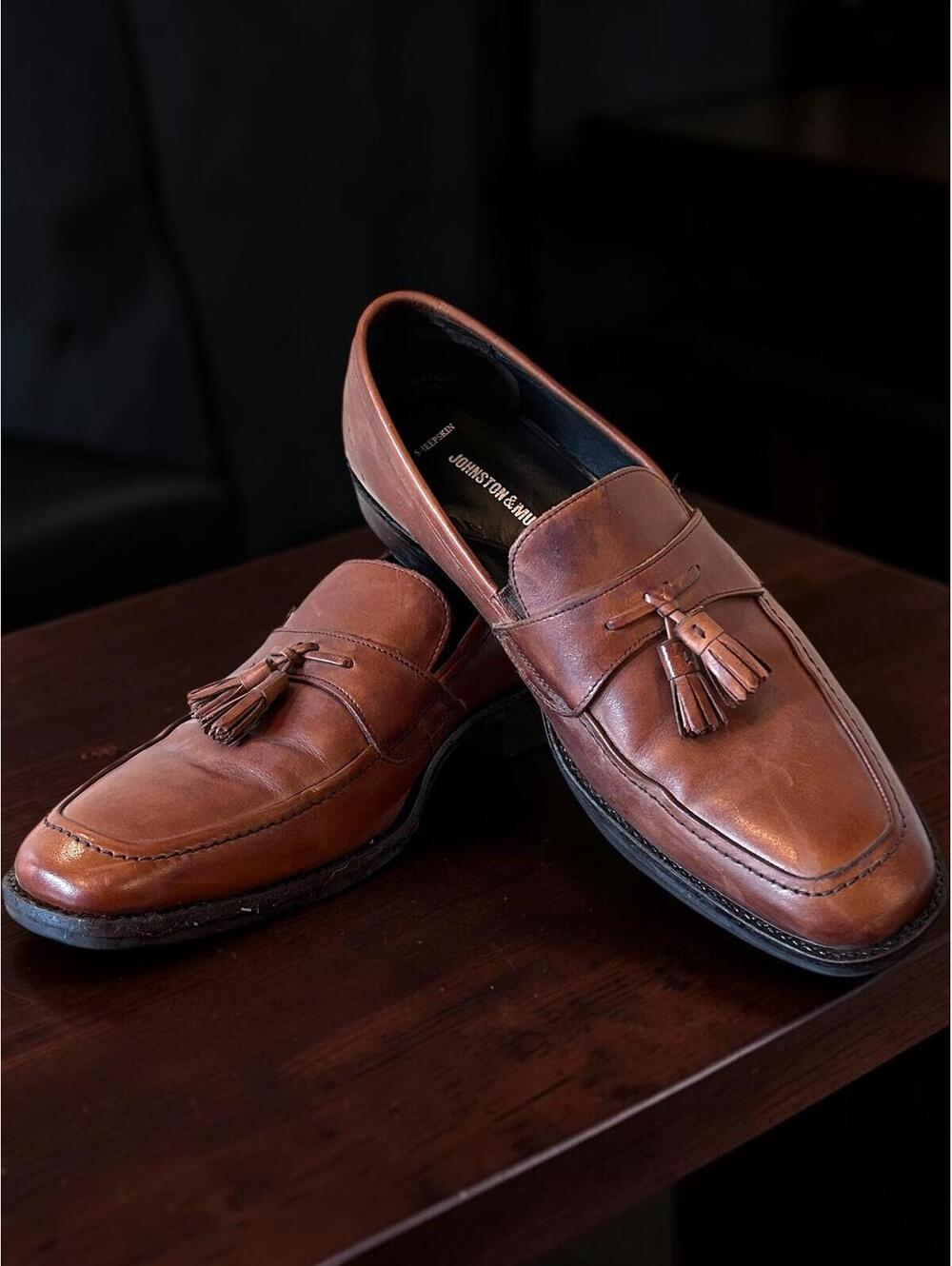 Johnston & Murphy Larsey Tassel Loafer Size 10 Italian Calfskin Leather